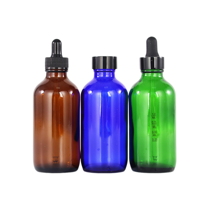 Botella de aceite esencial de vidrio coloreado de 100 ml para el cuidado de la piel