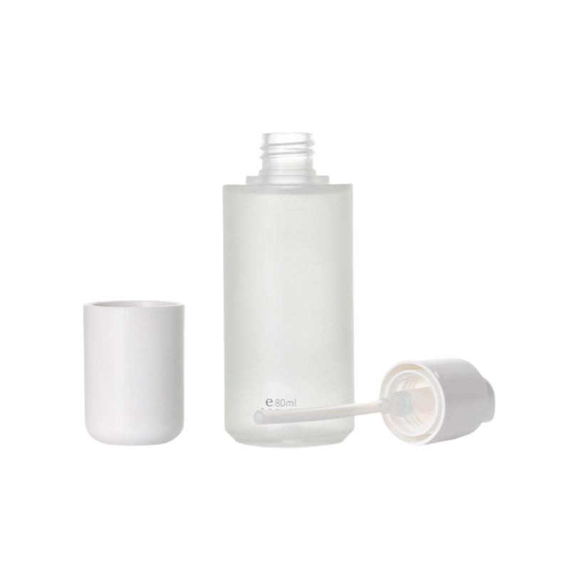 Botella de loción de plástico transparente con tapa de spray