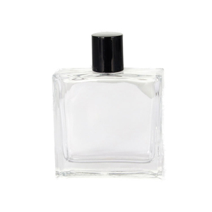 Frasco de perfume rectangular de 100 ml con tapa negra Frasco de perfume de fondo grueso con aspecto de lujo