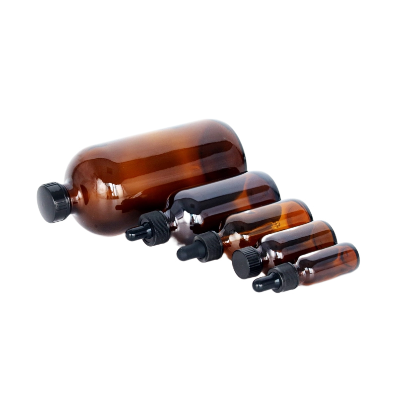 Botella de aceite esencial de vidrio ámbar de 100 ml para uso diario