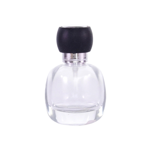 Botella de cristal de perfume de lujo de 20 ml con tapa negra