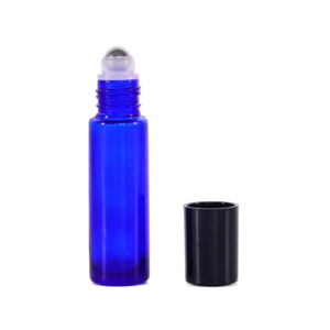 Botella de aceite esencial de vidrio azul de 15 ml para cosméticos
