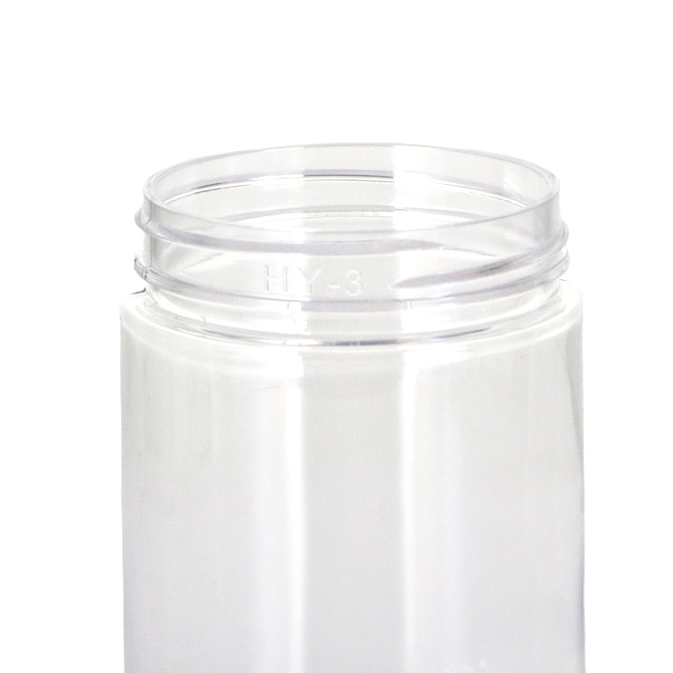 Tarros de crema de plástico PET transparente con tapas de aluminio para embalaje de cuidado de la piel