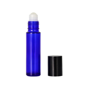 Botella de aceite esencial de vidrio azul de 15 ml para uso diario