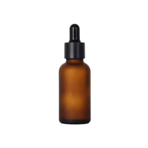 Botella de aceite esencial de vidrio ámbar esmerilado de 10 ml para el cuidado de la piel 