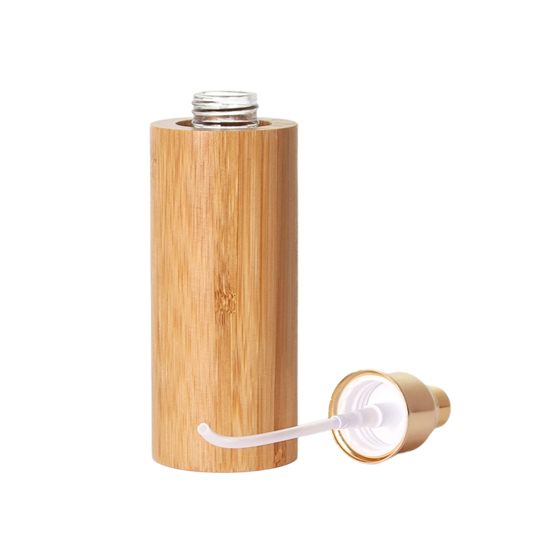 Botella de loción de bambú ecológica con bomba