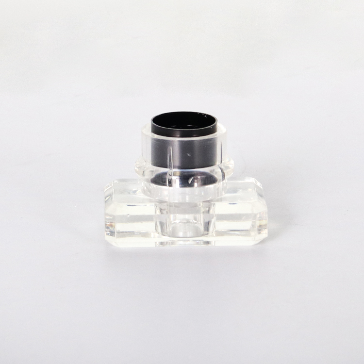 Frasco de perfume rectangular de 30 ml y 50 ml con tapa negra, aspecto de lujo, frasco de perfume de fondo grueso