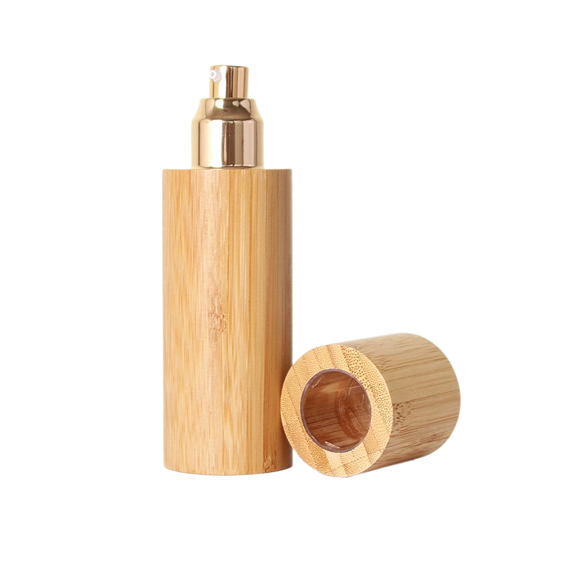 Botella de loción de bambú ecológica con bomba